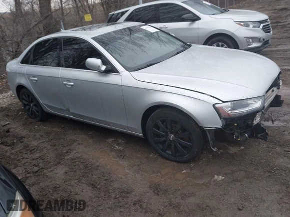 2013 Audi A4 Premium with VIN WAUBFAFLXDN038226, listed as a IAAI auction lot 41509848 with 156,969 mi miles and . Bid and sale history available at DreamBid. Image 1.