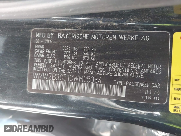 2012 MINI Countryman with VIN WMWZB3C51CWM05034, listed as a IAAI auction lot 42235437 with 131,280 mi miles and . Bid and sale history available at DreamBid. Image 9.