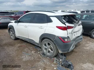 2023 Hyundai Kona SEL with VIN KM8K62AB2PU981160, listed as a IAAI auction lot 41912402 with 107,495 mi miles. Bid and sale history available at carsss.com. Image 3.