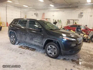 2014 Jeep Cherokee Sport with VIN 1C4PJLAB1EW148725, listed as a IAAI auction lot 41630211 with 174,824 mi miles. Bid and sale history available at carsss.com. Image 1.