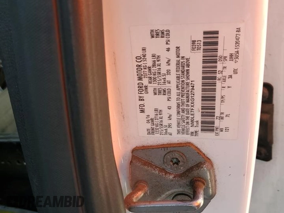 2016 Ford Transit Connect с VIN NM0LE7FXXG1279471, выставлен на аукционе Copart как лот 57672855 с пробегом Не указан миль и Списание • Salvage title. История ставок и продаж доступна на DreamBid. Изображение 13.