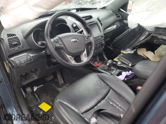 2015 Kia Sorento EX with VIN 5XYKU4A79FG595210, listed as a Copart auction lot 44618005 with 0 mi miles and Salvage Title. Bid and sale history available at carsss.com. Image 8.