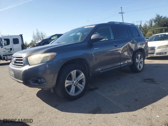 2008 Toyota Highlander Sport with VIN JTEDS43A482032775, listed as a Copart auction lot 49628595 with 184,854 mi miles and Salvage Title. Bid and sale history available at carsss.com. Image 1.