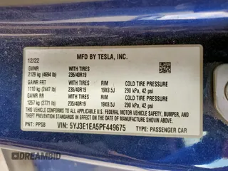 2023 Tesla Model 3 z VIN 5YJ3E1EA5PF449675, wystawiony jako Copart lot #62165015 z przebiegiem 119 704 mil mil oraz Czysty tytuł • Clean title. Historia ofert i sprzedaży dostępna na DreamBid. Obrazek 12.
