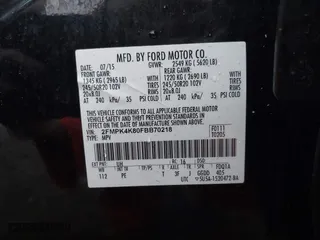 2015 Ford Edge Titanium with VIN 2FMPK4K80FBB70218, listed as a IAAI auction lot 41858298 with 111,130 mi miles. Bid and sale history available at carsss.com. Image 9.