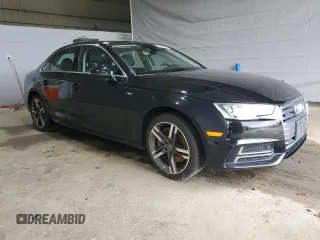 2017 Audi A4 Premium Plus with VIN WAUENAF44HN009318, listed as a Copart auction lot 57634515 with 53,636 mi miles and Salvage title. Bid and sale history available at DreamBid. Image 4.