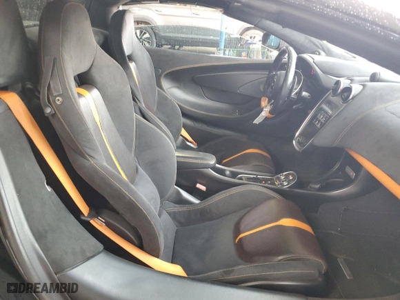 2018 McLaren 570S with VIN SBM13FAA1JW004280, listed as a Copart auction lot 63609654 with 22,596 mi miles and Salvage Title. Bid and sale history available at carsss.com. Image 10.