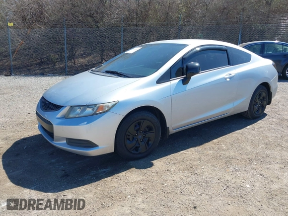 2013 Honda Civic Cpe LX with VIN 2HGFG3B5XDH529877, listed as a IAAI auction lot 41857263 with 1 mi miles. Bid and sale history available at carsss.com. Image 2.