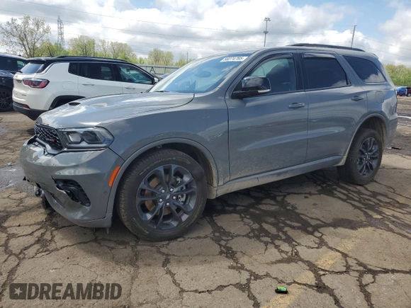 2025 Dodge Durango GT Plus with VIN 1C4RDJDG7SC503972, listed as a Copart auction lot 56074765 with 7,104 mi miles and Salvage title. Bid and sale history available at DreamBid. Image 1.