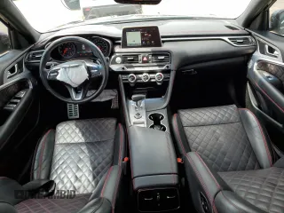 2021 Genesis G70 3.3T with VIN KMTG34LE4MU074106, listed as a Copart auction lot 69973094 with 45,812 mi miles and Salvage Title. Bid and sale history available at carsss.com. Image 8.