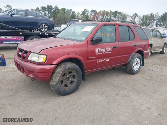 2004 Isuzu Rodeo S with VIN 4S2CK58W644317345, listed as a IAAI auction lot 41940961 with 1 mi miles. Bid and sale history available at carsss.com. Image 2.