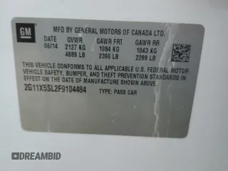 2015 Chevrolet Impala LS с VIN 2G11X5SL2F9104484, выставлен на аукционе Copart как лот 58633585 с пробегом 165 186 миль миль и Чистый • Clean title. История ставок и продаж доступна на DreamBid. Изображение 12.