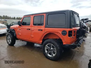 2018 Jeep Wrangler Unlimited Sahara z VIN 1C4HJXEG3JW248594, wystawiony jako Copart lot #46171035 z przebiegiem 78 979 mil mil oraz Szkoda całkowita • Salvage title. Historia ofert i sprzedaży dostępna na DreamBid. Obrazek 2.