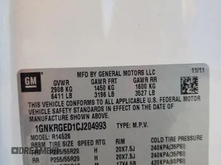 2012 Chevrolet Traverse 1LT with VIN 1GNKRGED1CJ204993, listed as a Copart auction lot 48971835 with 211,041 mi miles and Salvage Title. Bid and sale history available at DreamBid. Image 13.