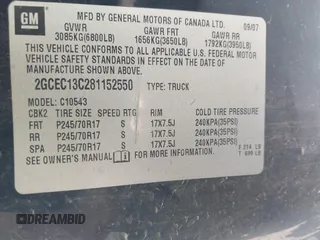 2008 Chevrolet Silverado 1500 Work Truck with VIN 2GCEC13C281152550, listed as a IAAI auction lot 42041387 with 245,633 mi miles and . Bid and sale history available at DreamBid. Image 9.