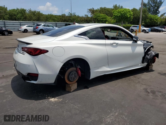 2021 Infiniti Q60 Red Sport 400 with VIN JN1FV7LL1MM560170, listed as a Copart auction lot 58329605 with 35,742 mi miles and Non repairable. Bid and sale history available at DreamBid. Image 3.