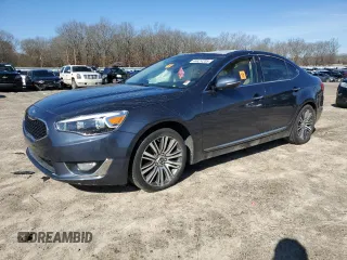 2014 Kia Cadenza Premium z VIN KNALN4D75E5123250, wystawiony jako Copart lot #44424205 z przebiegiem Nie podano mil oraz Szkody całkowita. Historia ofert i sprzedaży dostępna na DreamBid. Obrazek 1.