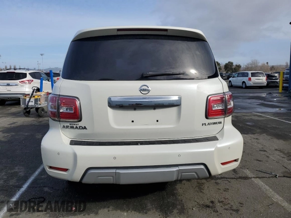 2018 Nissan Armada Platinum with VIN JN8AY2NF5J9332619, listed as a Copart auction lot 86775504 with 93,510 mi miles and Salvage Title. Bid and sale history available at carsss.com. Image 6.