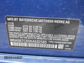 2019 BMW 3 Series 330i xDrive with VIN WBA5R7C55KAE82585, listed as a IAAI auction lot 42178005 with 50,719 mi miles and . Bid and sale history available at DreamBid. Image 9.