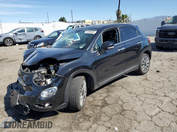 2018 FIAT 500X Lounge with VIN ZFBCFXDB4JP655869, listed as a Copart auction lot 45968085 with 56,279 mi miles and Salvage title. Bid and sale history available at DreamBid. Image 1.