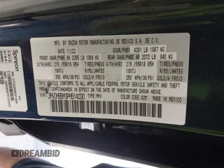 2023 Mazda CX-30 S Select with VIN 3MVDMBBM3PM514030, listed as a IAAI auction lot 42326959 with 41,226 mi miles and . Bid and sale history available at DreamBid. Image 9.