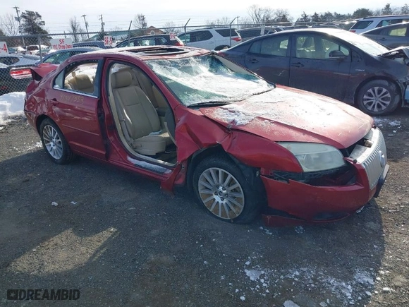 2008 Mercury Milan Premier with VIN 3MEHM081X8R666183, listed as a IAAI auction lot 41347333 with 1 mi miles. Bid and sale history available at carsss.com. Image 1.