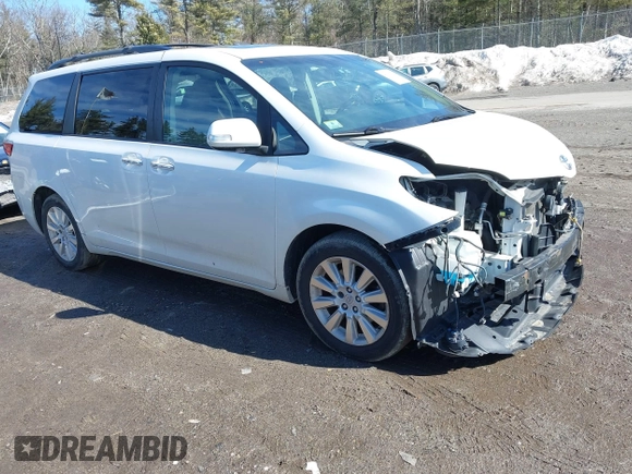 2015 Toyota Sienna Ltd with VIN 5TDDK3DC2FS119465, listed as a IAAI auction lot 41683789 with 155,981 mi miles. Bid and sale history available at carsss.com. Image 1.