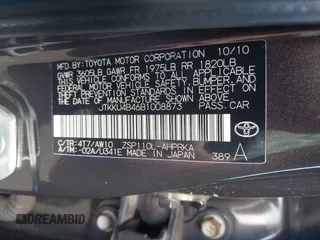 2011 Scion xD with VIN JTKKU4B46B1008873, listed as a IAAI auction lot 41871913 with 145,722 mi miles. Bid and sale history available at carsss.com. Image 9.