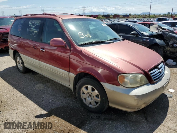 2003 Kia Sedona LX with VIN KNDUP131X36347280, listed as a Copart auction lot 66036964 with 0 mi miles and Salvage Title. Bid and sale history available at carsss.com. Image 4.
