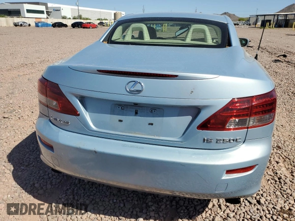 2010 Lexus IS 250 C with VIN JTHFF2C28A2513695, listed as a Copart auction lot 53727825 with 47,955 mi miles and Salvage title. Bid and sale history available at DreamBid. Image 6.