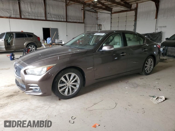 2014 Infiniti Q50 Hybrid Sport with VIN JN1AV7AP9EM691381, listed as a Copart auction lot 48212025 with 117,033 mi miles and Clean Title. Bid and sale history available at carsss.com. Image 1.