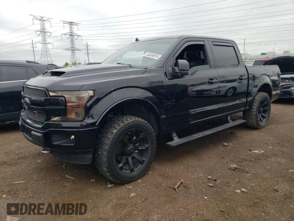 2018 Ford F-150 XL with VIN 1FTEW1E50JFE41365, listed as a Copart auction lot 55334975 with 25,270 mi miles and Salvage title. Bid and sale history available at DreamBid. Image 1.