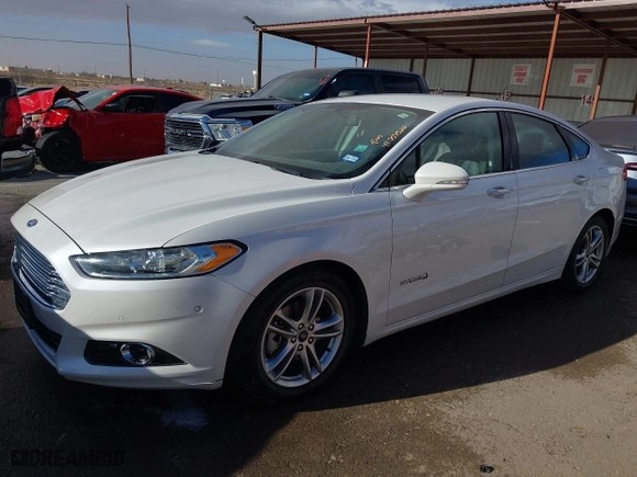 2015 Ford Fusion Titanium Hybrid with VIN 3FA6P0RU9FR308973, listed as a IAAI auction lot 41754320 with 82,686 mi miles. Bid and sale history available at carsss.com. Image 14.