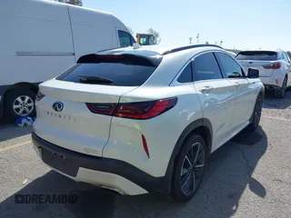 2023 Infiniti QX55 Essential with VIN 3PCAJ5KR5PF106742, listed as a IAAI auction lot 41599422 with 28,517 mi miles and . Bid and sale history available at DreamBid. Image 4.