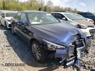 2022 Infiniti Q50 Luxe with VIN JN1EV7BR8NM340026, listed as a Copart auction lot 54059805 with 37,977 mi miles and Salvage title. Bid and sale history available at DreamBid. Image 4.