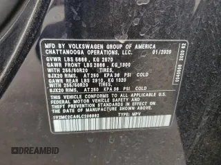 2020 Volkswagen Atlas SEL with VIN 1V2MC2CA9LC206962, listed as a Copart auction lot 51628335 with 47,166 mi miles and Salvage title. Bid and sale history available at DreamBid. Image 13.