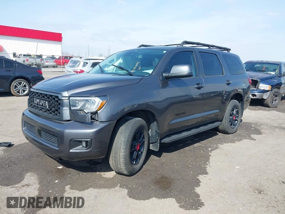 2021 Toyota Sequoia TRD Pro with VIN 5TDEY5B18MS187069, listed as a IAAI auction lot 41701691 with 100,629 mi miles. Bid and sale history available at carsss.com. Image 2.