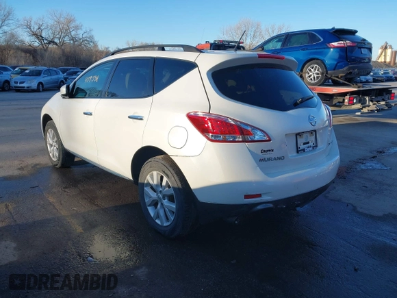 2012 Nissan Murano SL with VIN JN8AZ1MW9CW240149, listed as a IAAI auction lot 41791338 with 135,987 mi miles and . Bid and sale history available at DreamBid. Image 3.
