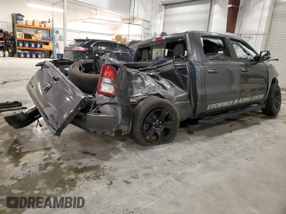 2022 Ram 1500 Big Horn with VIN 1C6RRFFG8NN298271, listed as a Copart auction lot 54550835 with 52,827 mi miles and Salvage Title. Bid and sale history available at carsss.com. Image 3.