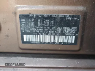 2013 Subaru Legacy Limited with VIN 4S3BMBL68D3031221, listed as a Copart auction lot 74792814 with 104,354 mi miles and Salvage title. Bid and sale history available at DreamBid. Image 12.
