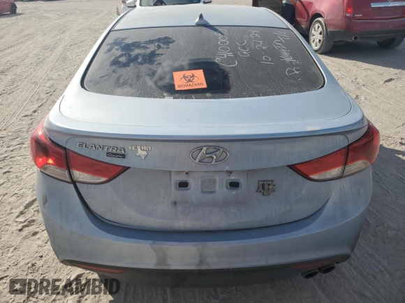 2013 Hyundai Elantra Coupe GS PZEV with VIN KMHDH6AE9DU005571, listed as a Copart auction lot 78087584 with 0 mi miles and Salvage Title. Bid and sale history available at carsss.com. Image 6.