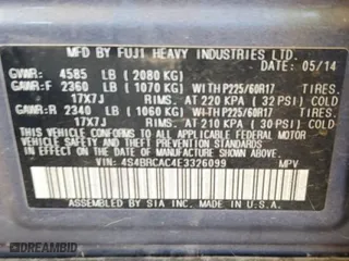 2014 Subaru Outback 2.5i with VIN 4S4BRCAC4E3326099, listed as a Copart auction lot 50910864 with 62,750 mi miles and Salvage Title. Bid and sale history available at carsss.com. Image 13.
