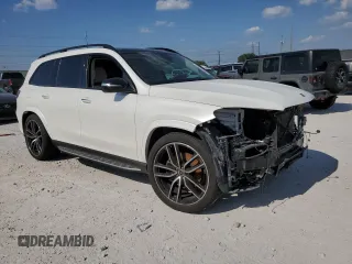 2021 Mercedes-Benz GLS 580 with VIN 4JGFF8GE0MA430227, listed as a Copart auction lot 63178364 with 44,051 mi miles and Salvage Title. Bid and sale history available at DreamBid. Image 4.