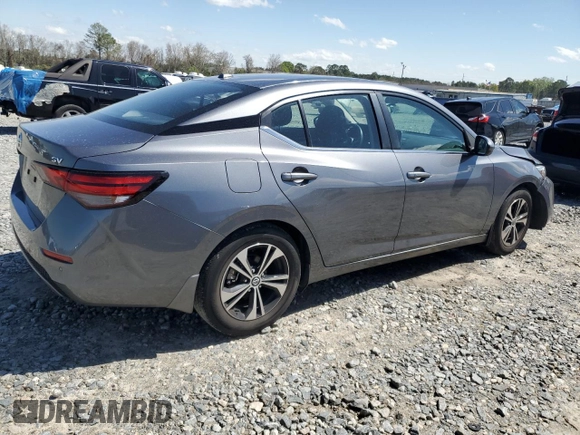 2022 Nissan Sentra SV with VIN 3N1AB8CV1NY288891, listed as a Copart auction lot 49887585 with 24,029 mi miles and Salvage Title. Bid and sale history available at carsss.com. Image 3.