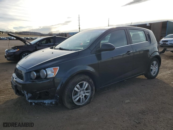 2015 Chevrolet Sonic LT with VIN 1G1JC6SH5F4168292, listed as a Copart auction lot 86863744 with 107,445 mi miles and Salvage Title. Bid and sale history available at carsss.com. Image 1.