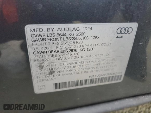 2015 Audi SQ5 Prestige z VIN WA1VGAFP7FA052184, wystawiony jako Copart lot #41655245 z przebiegiem 76 068 mil mil oraz Szkoda całkowita • Salvage title. Historia ofert i sprzedaży dostępna na DreamBid. Obrazek 13.
