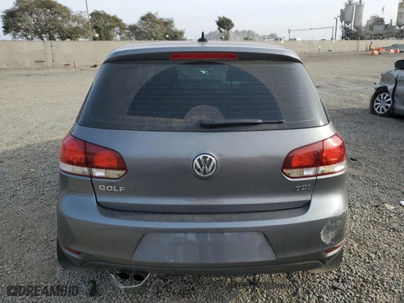 2011 Volkswagen Golf TDI with VIN WVWDM7AJ7BW072903, listed as a Copart auction lot 87343824 with 184,360 mi miles and Salvage Title. Bid and sale history available at carsss.com. Image 6.