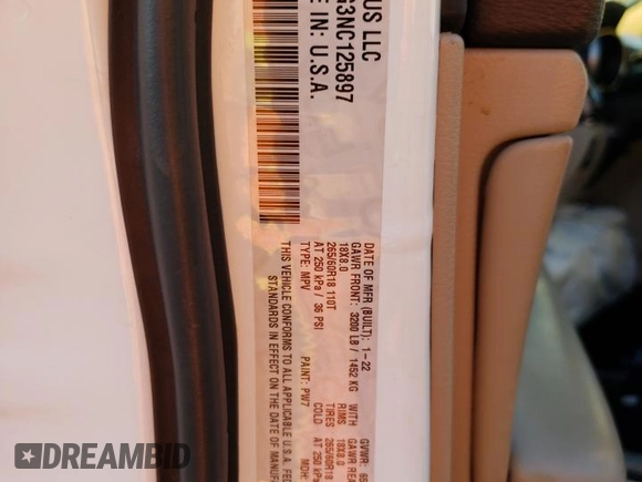 2022 Jeep Grand Cherokee Limited with VIN 1C4RJEBG3NC125897, listed as a Copart auction lot 81599234 with 78,407 mi miles and Salvage title. Bid and sale history available at DreamBid. Image 14.