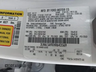 2017 Lincoln MKZ Premiere with VIN 3LN6L5A9XHR643569, listed as a IAAI auction lot 41471423 with 117,875 mi miles and . Bid and sale history available at DreamBid. Image 9.
