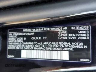 2023 Polestar 2 z VIN YSMEG3KA6PL162267, wystawiony jako Copart lot #72738494 z przebiegiem Nie podano mil oraz Szkody całkowita. Historia ofert i sprzedaży dostępna na DreamBid. Obrazek 12.
